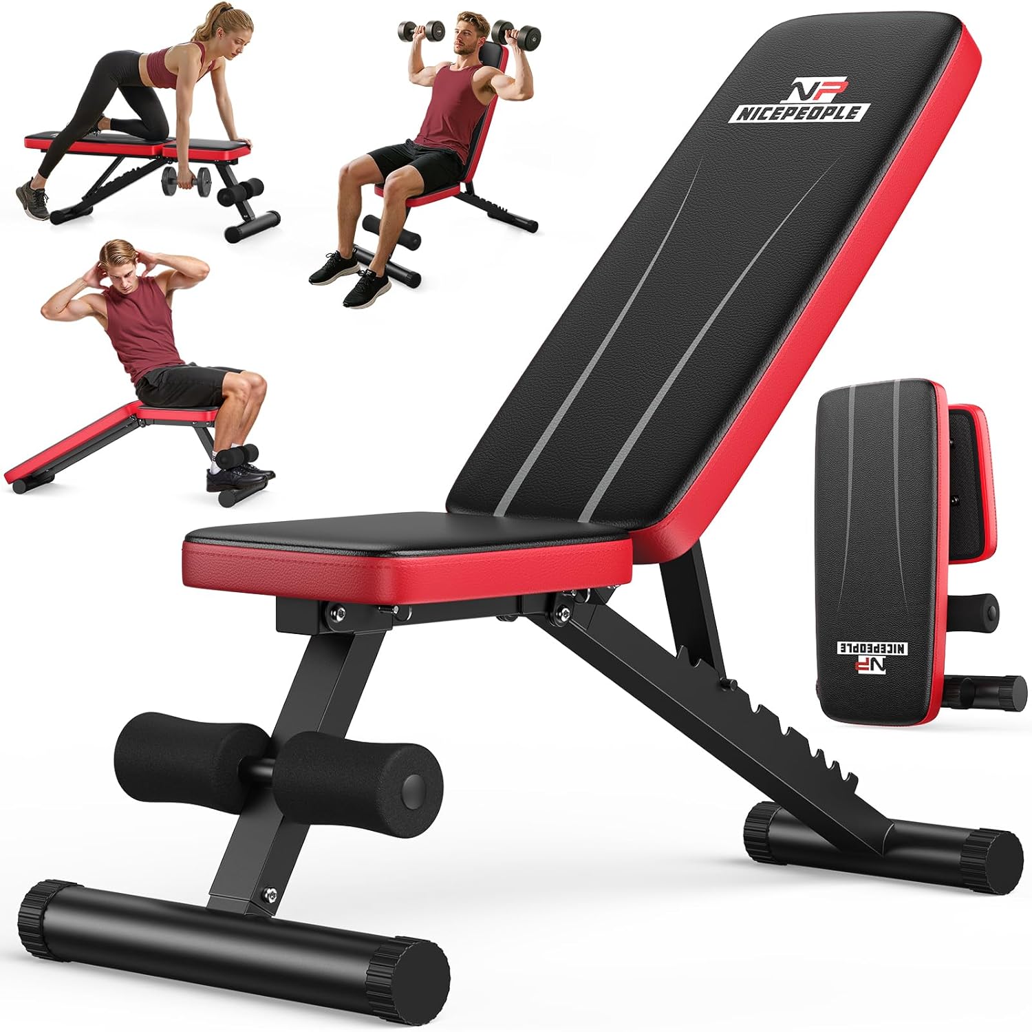 Basic Weight Bench for Home Gym Foldable Workout Bench with 8 Backrest Capacity Adjustable Bench wourant