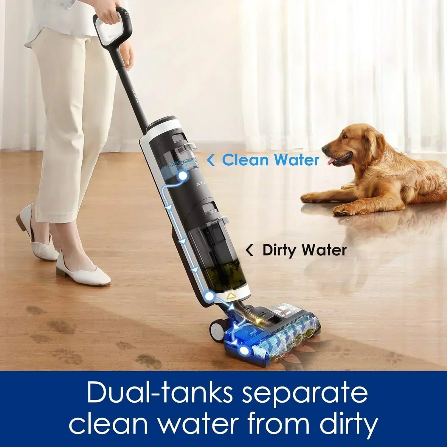 Wet Dry Vacuum Cordless Floor Cleaner and Mop One-Step Cleaning for Hard Floors wourant