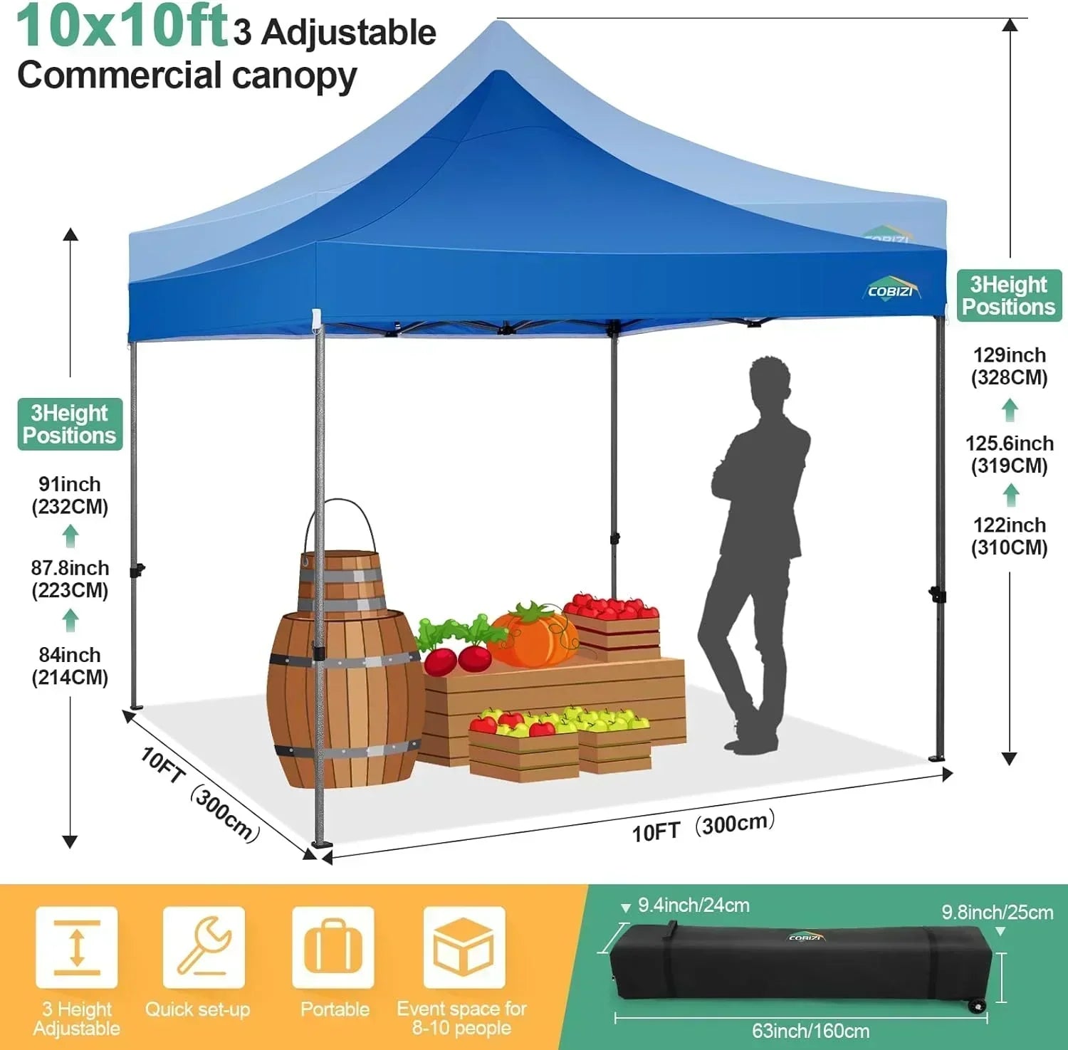 COBIZI 10x20 Heavy Duty Pop up Canopy Tent 6 sidewalls Commercial Canopy Wedding Party Tents wourant