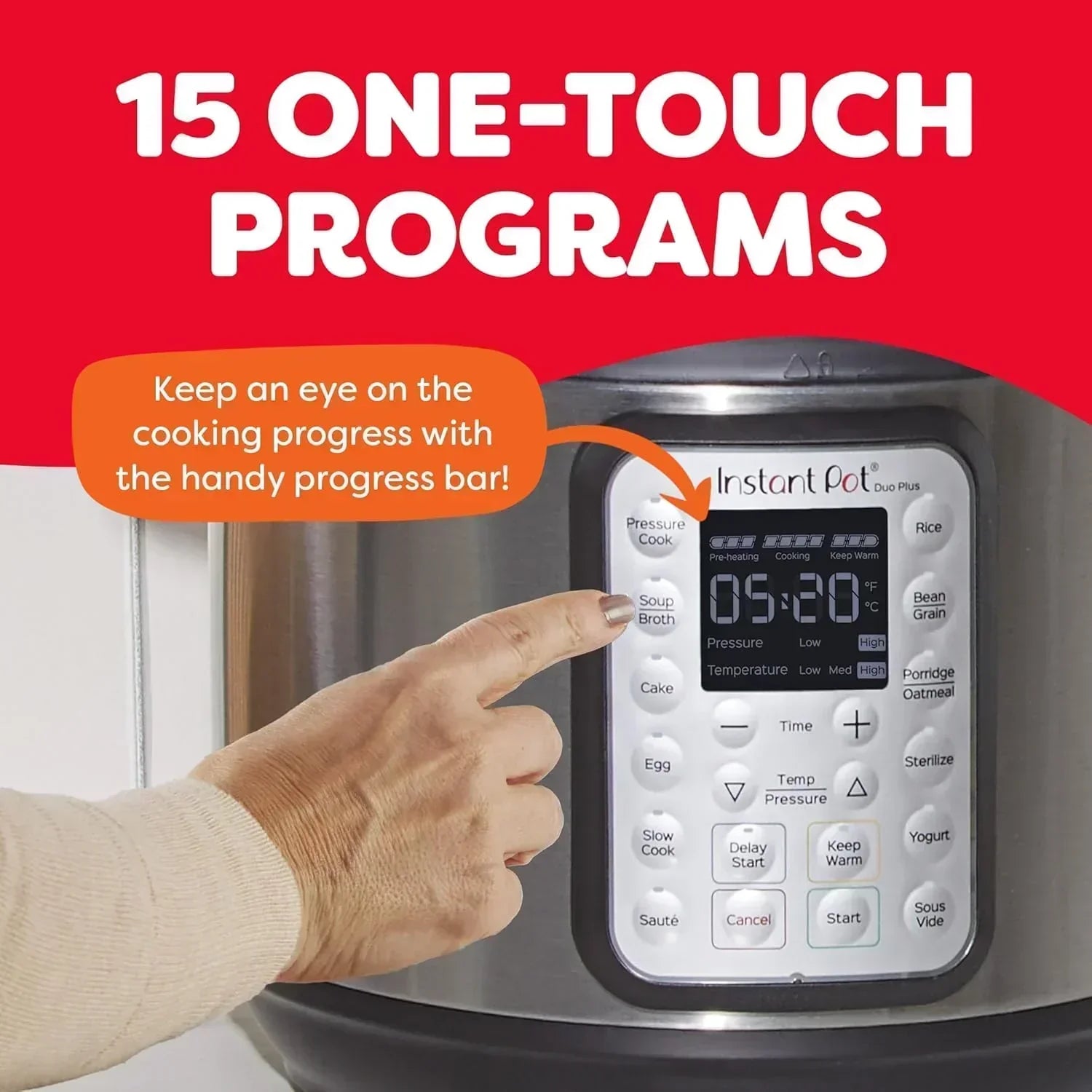 9-in-1 Multicooker Pressure Cooker Slow Cook Rice Maker Steamer Sauté Yogurt Warmer Sterilizer wourant