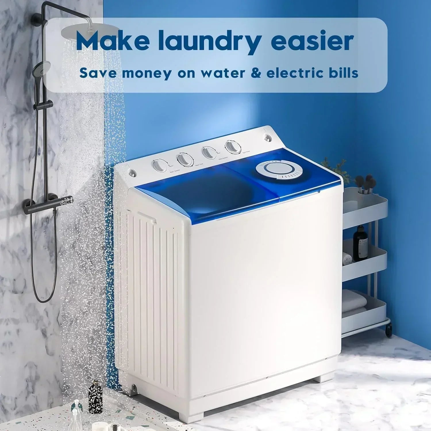 Auertech Portable Washing Machine 28lb Twin Tub Washing Machine Compact Washing Machine wourant