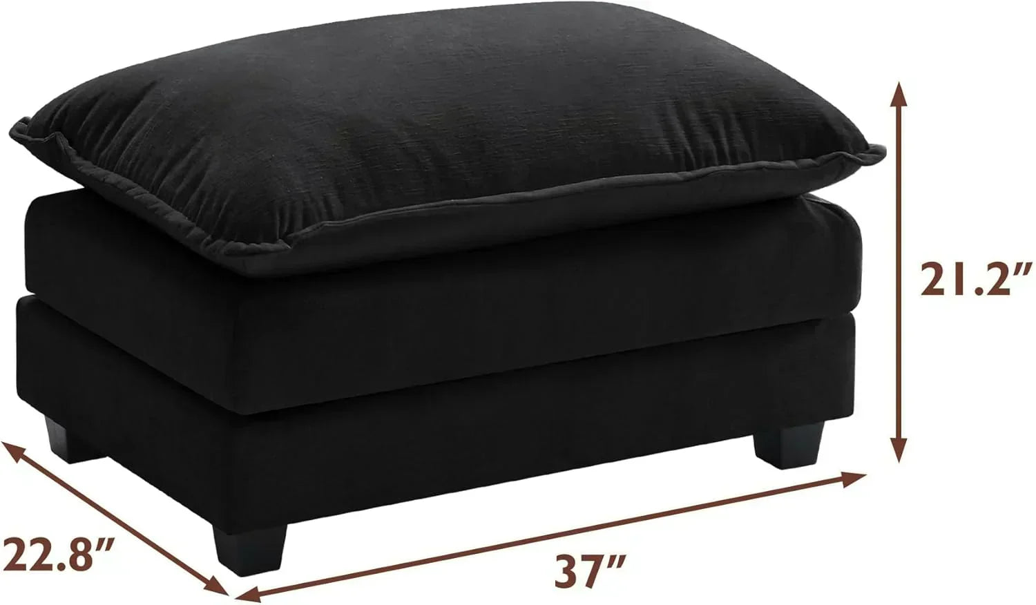 111.4 Inch L Shaped Modern Sofa Modular Cloud Sofa with Ottoman 4 Seater Chenille Deep Seat Sofa wourant