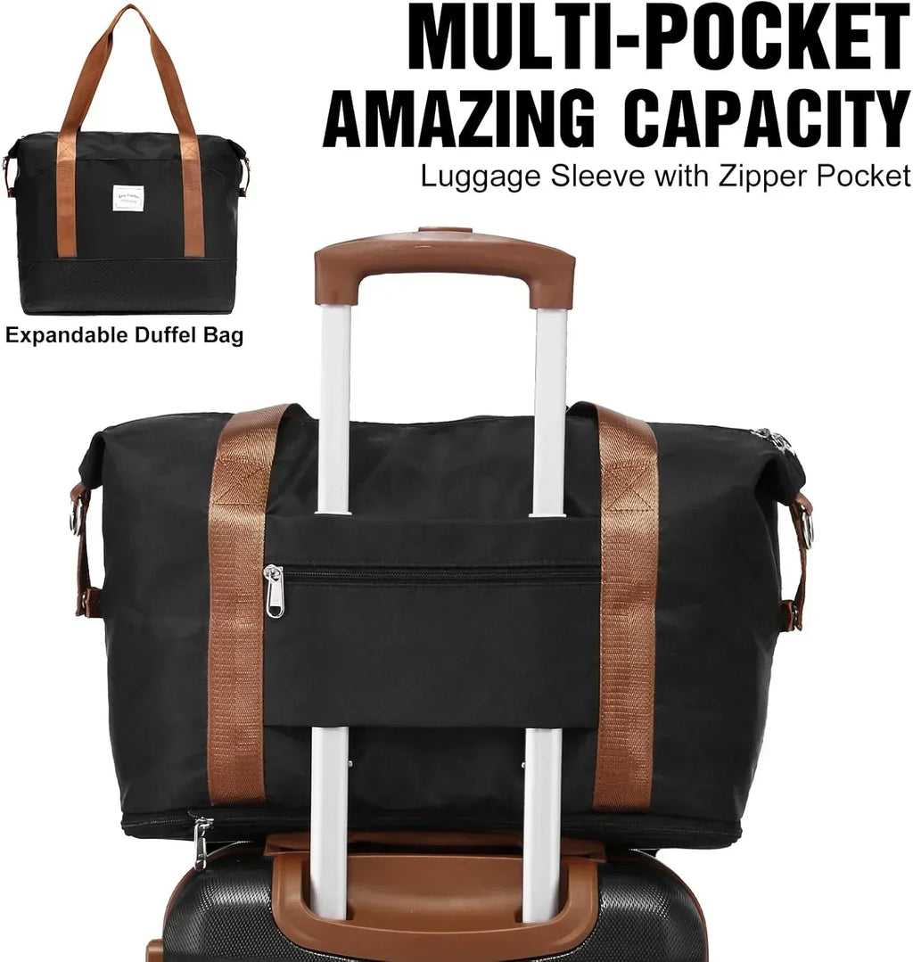 LONG VACATION 6 Piece Luggage Set Carry on Suitcase with ABS+PC hardshell Spinner Wheels wourant
