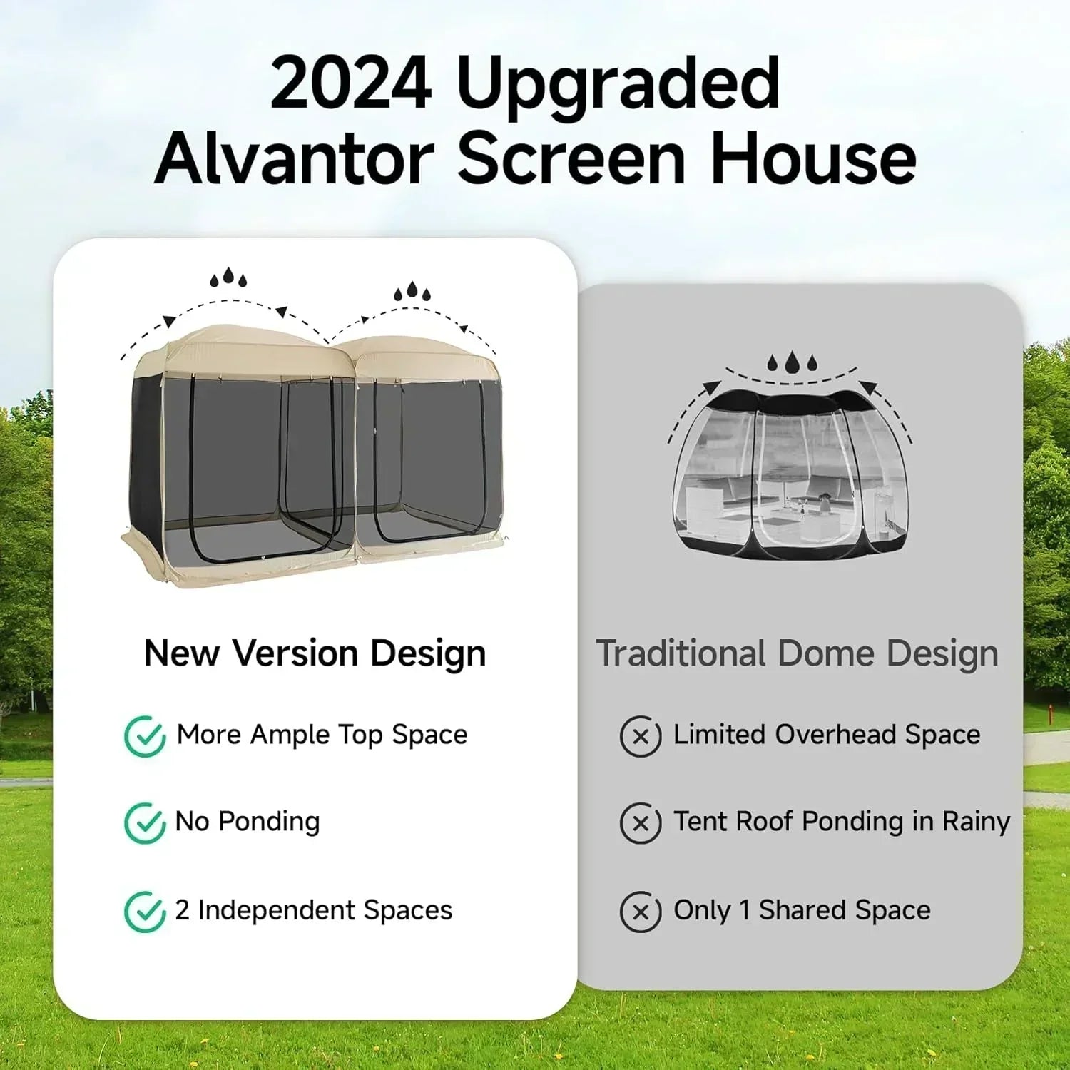Screen gazebo sleeps 6-10-15 people Igloo-style canopy tent mosquito net on the sides Perfect wourant