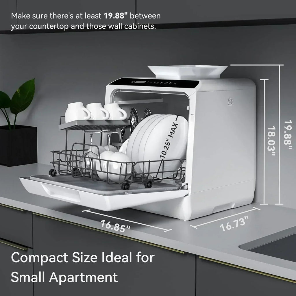 Hermitlux tabletop dishwasher 7 wash programs portable mini dishwasher wourant