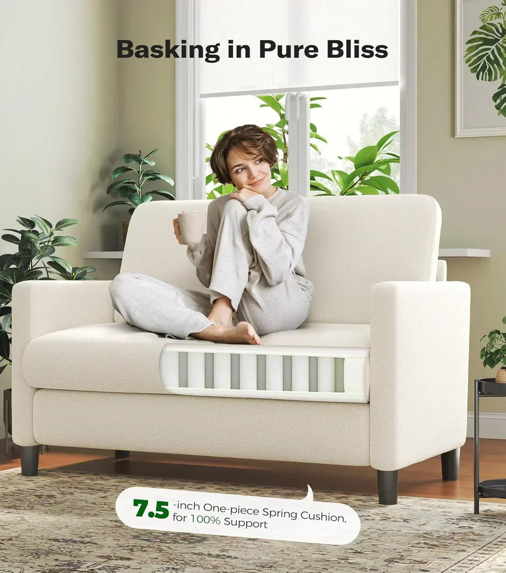 Loveseat Sofa 51" Love Seat Comfy Corduroy Small Loveseat Tool-Free Setup Couch wourant