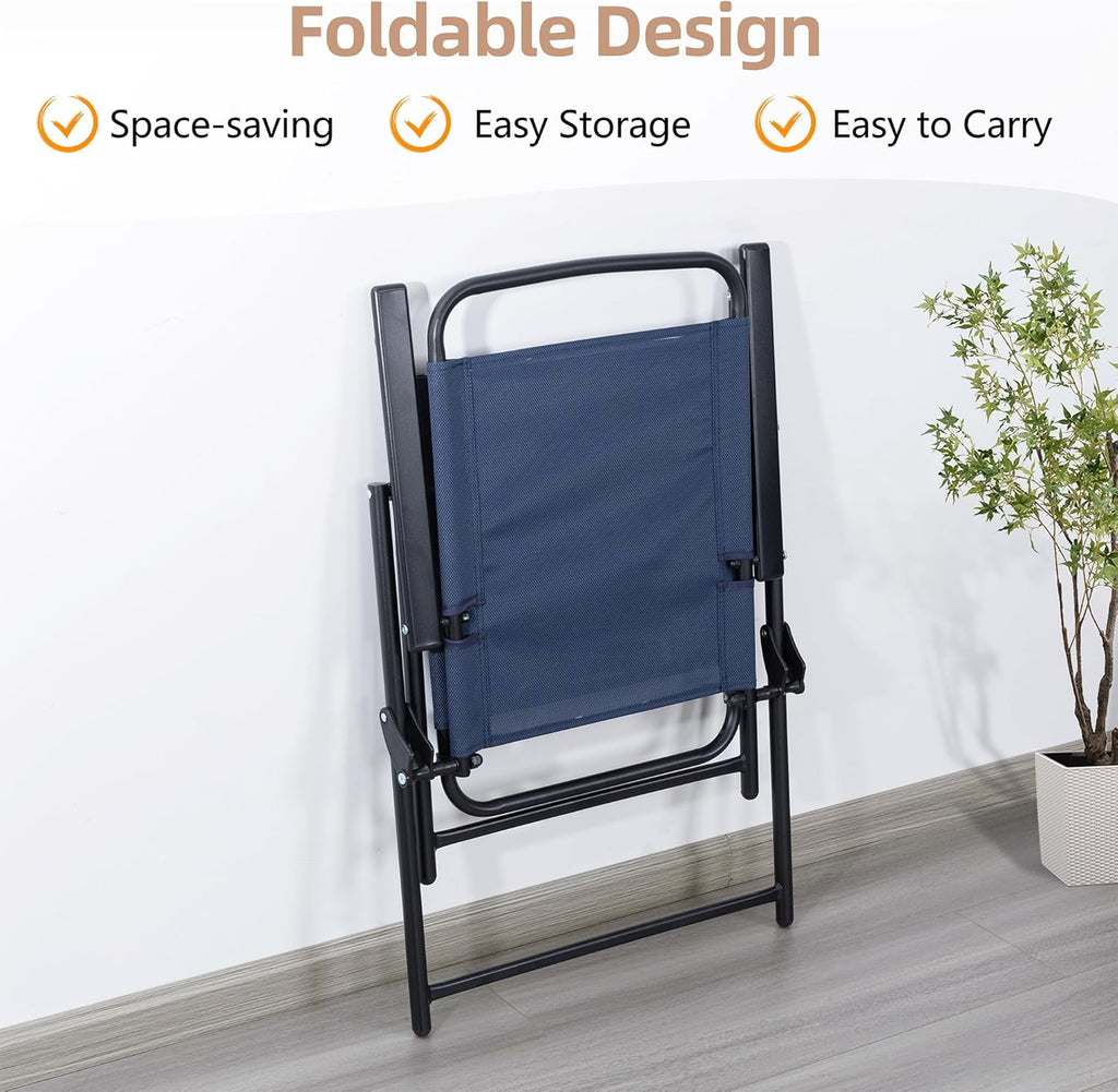 Vongrasig 6 Piece Folding Patio Dining Set Small Metal Outdoor Garden Patio Table and Chair Set wourant