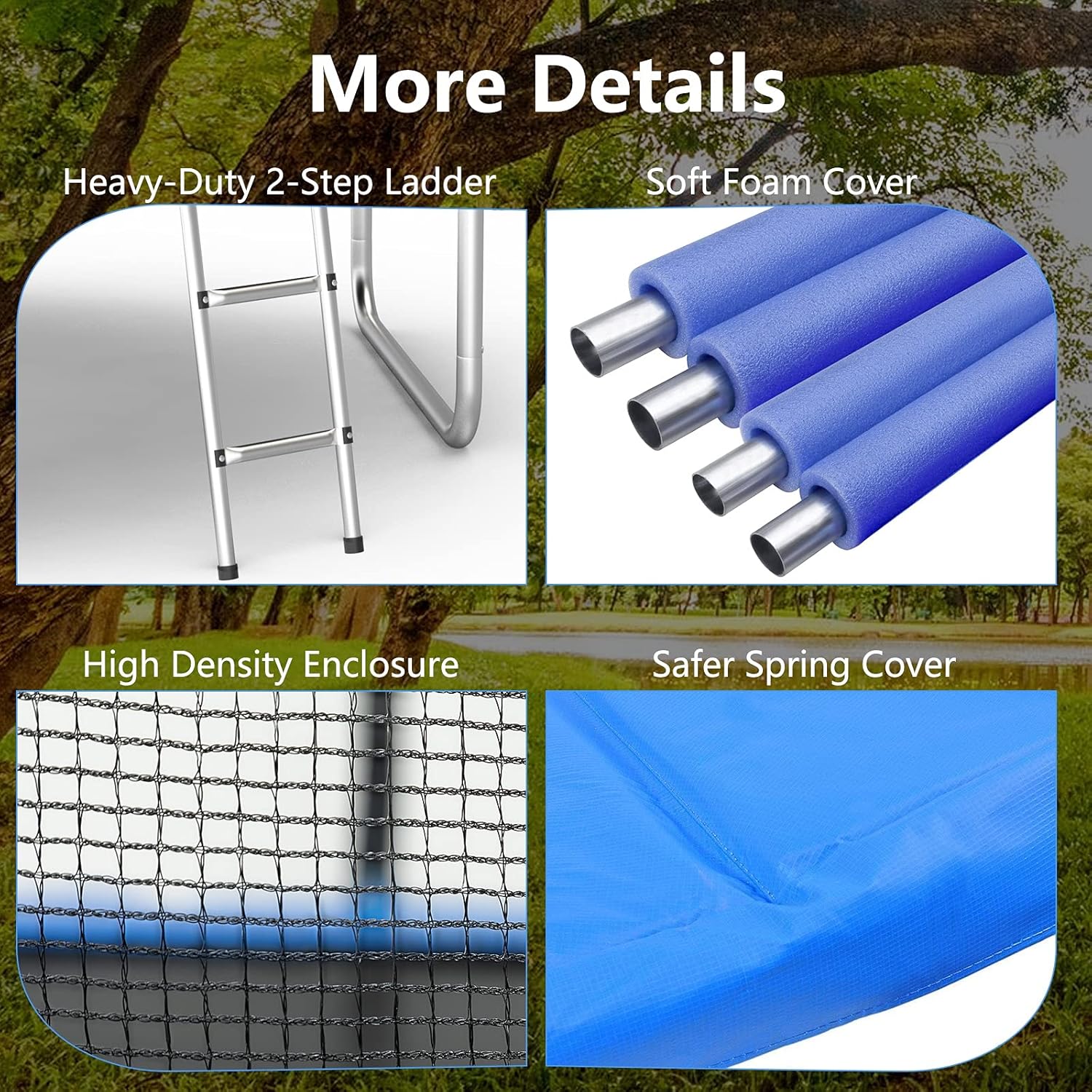 AOTOB 8FT 10FT 12FT 14 FT 15FT Trampoline with Safety Enclosure Net Outdoor Trampoline wourant