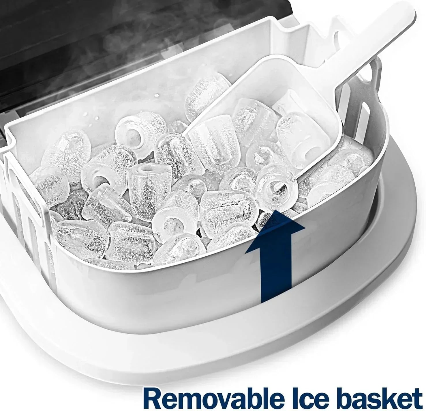 EUHOMY Nugget Ice Maker Countertop with Handle Ready 34lbs Per Day Removable Top Cover wourant