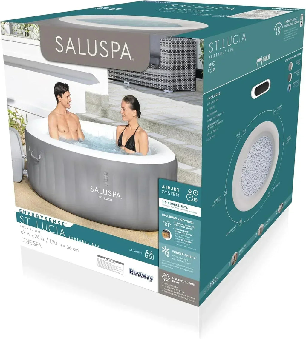 Bestway SaluSpa Miami EnergySense AirJet Inflatable Hot Tub Spa 71" x 26" Portable Hot Tub wourant