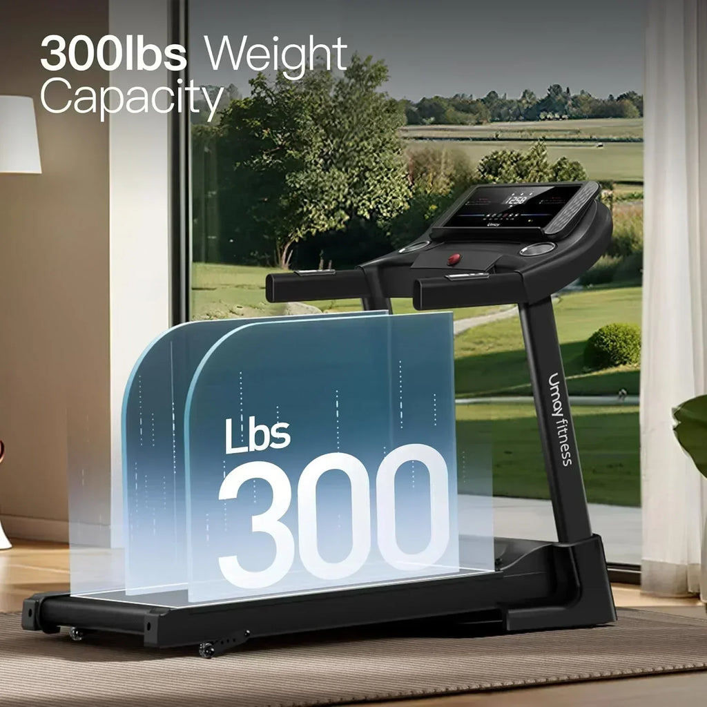 UMAY household folding tilt treadmill with heart rate sensor Low noise wourant