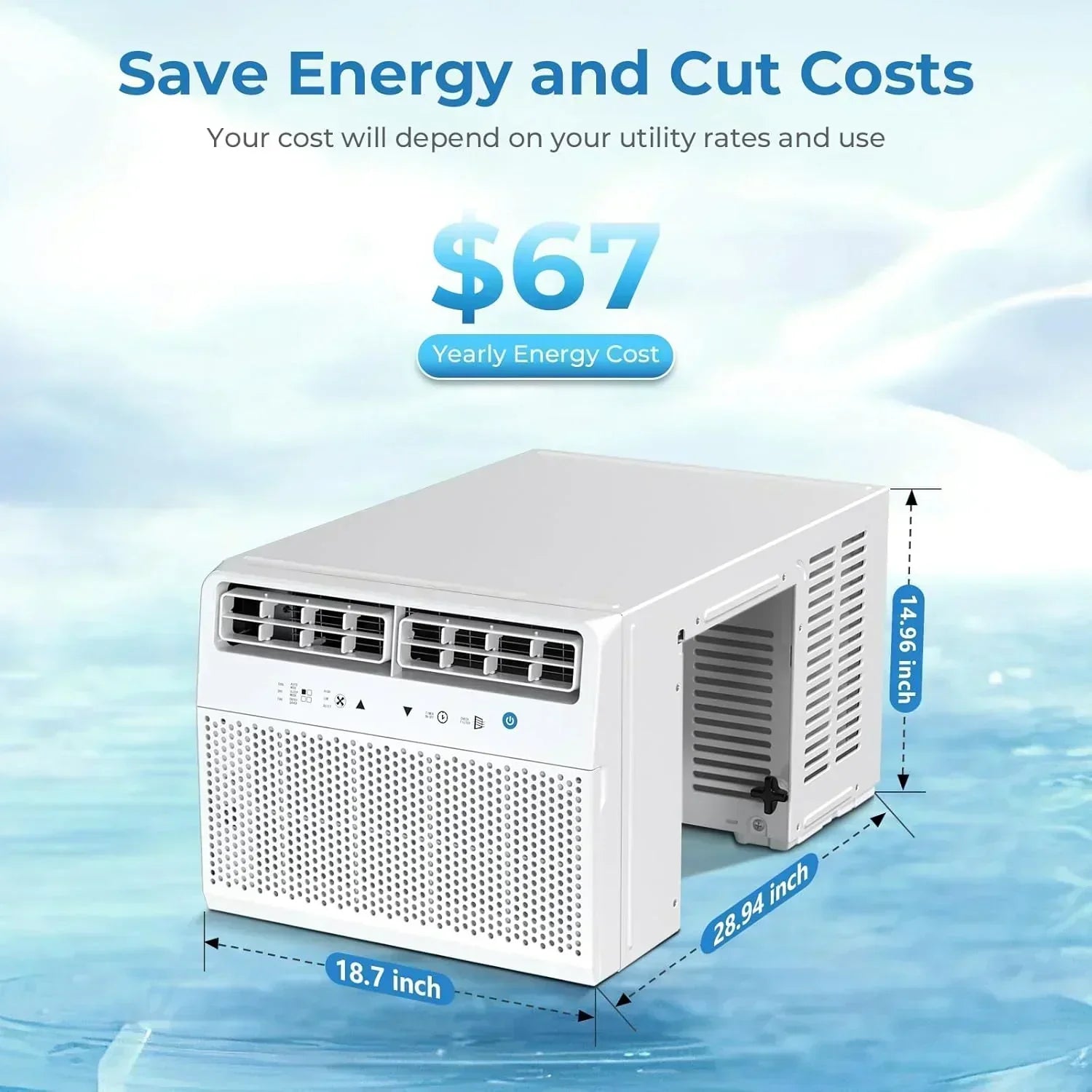 Antarctic Star U-Shaped Air Conditioner Window 12000BTU Ultra Quiet Window Air Conditioner Cools wourant