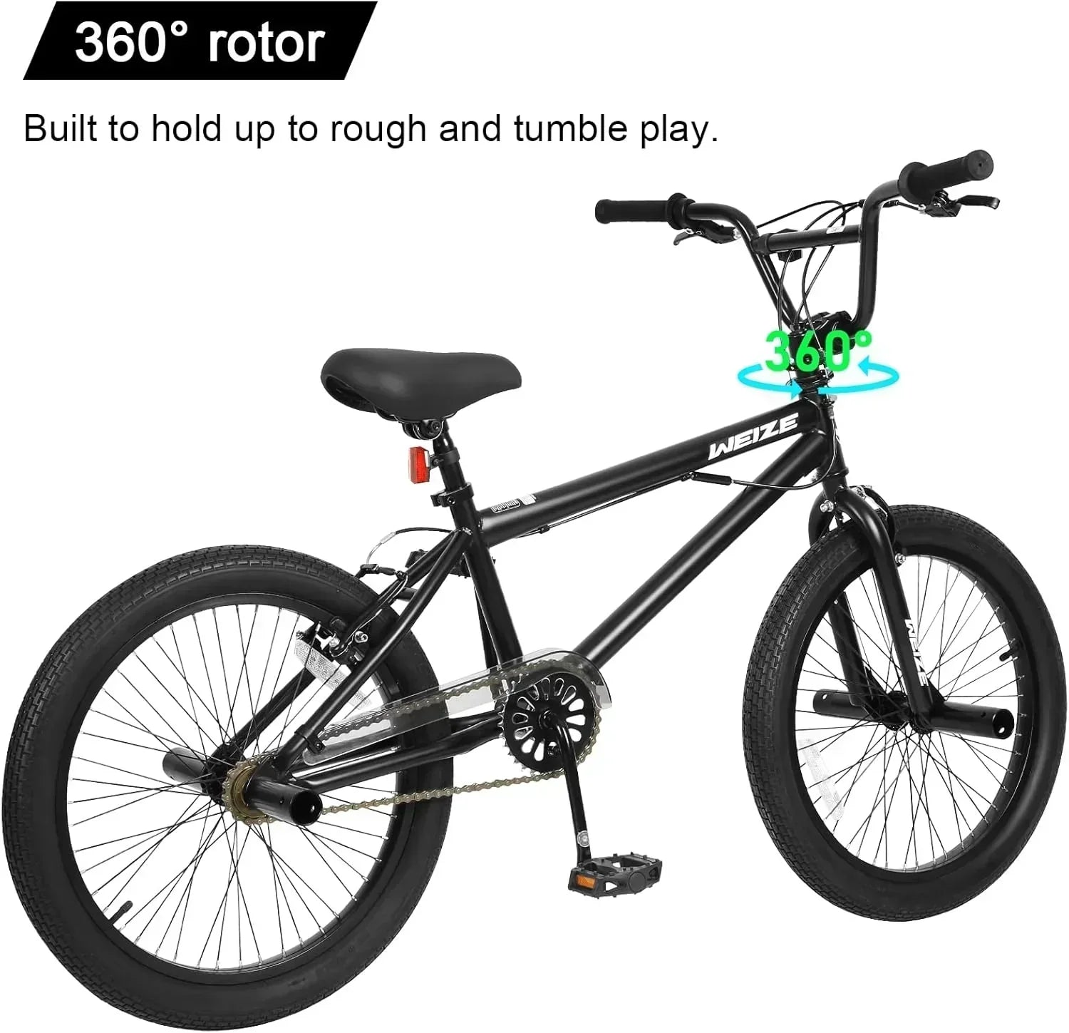 WEIZE Freestyle BMX Bicycle 20 Inch Stunt Bike for Kids and Adults Men and Women High Strength wourant