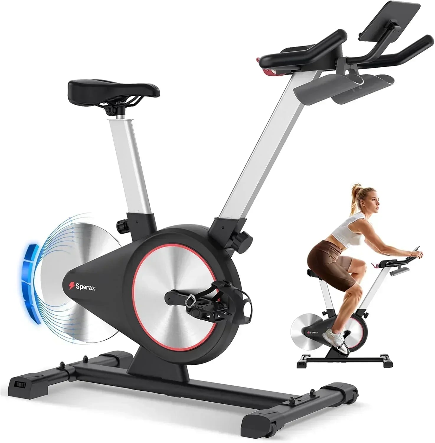 Sperax Exercise Bike Stationary Bikes Indoor Cycling Bike Spin Bike with Comfortable Seat wourant