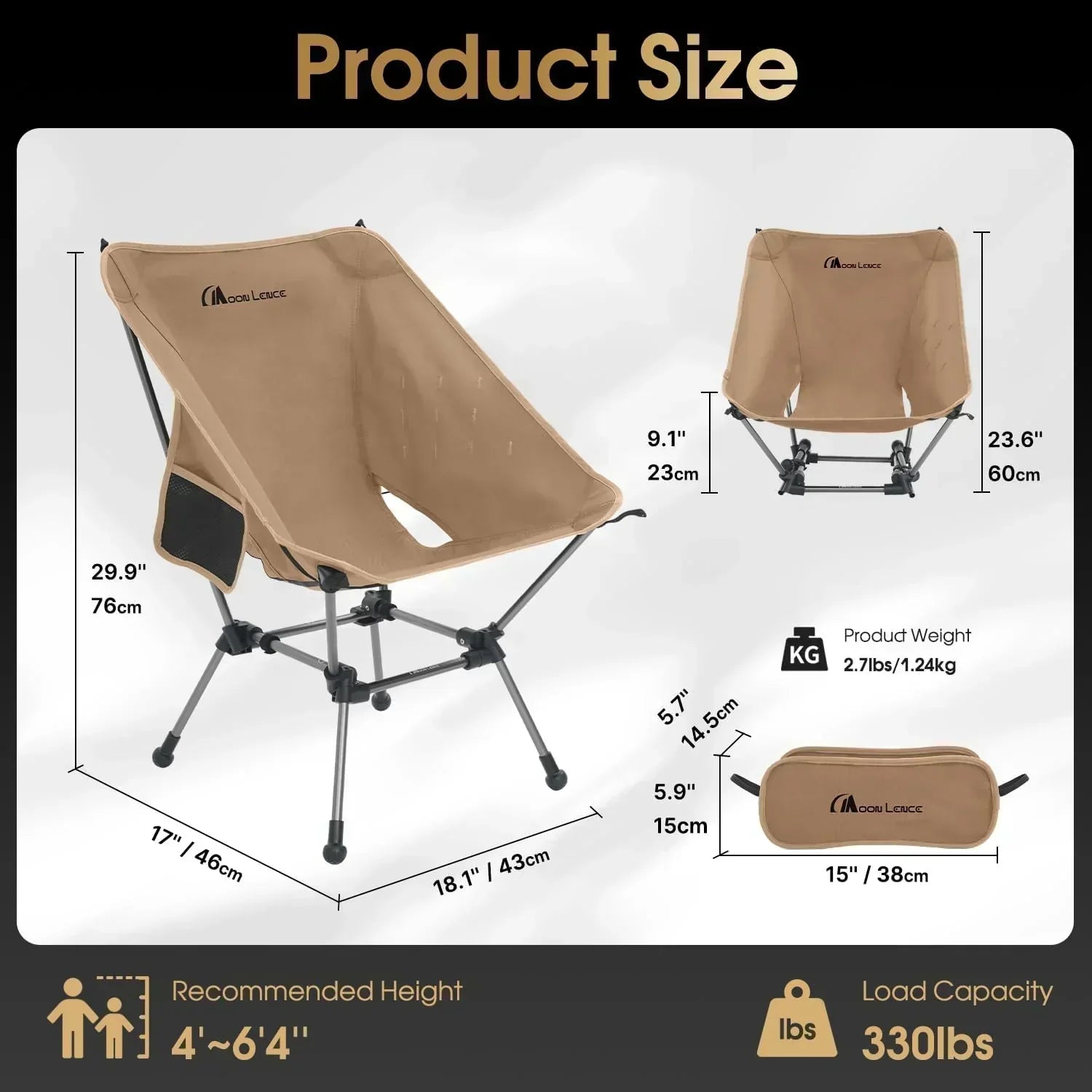 Portable Camping Chair Plus Folding Chair for Backpacking and Hiking wourant