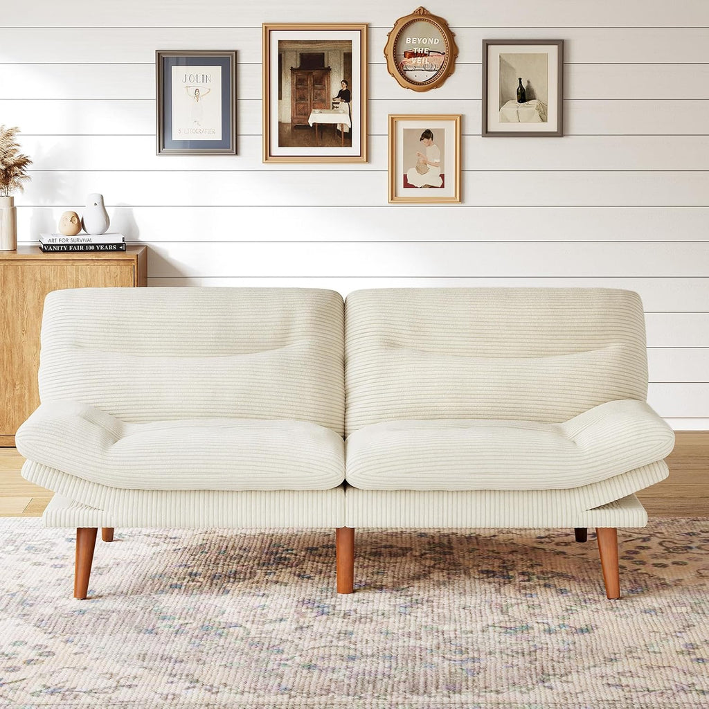 Futon Sofa Bed Futon Sofa Adjustable Back Armrests Converts to Small Sleeper Sofa Bed wourant