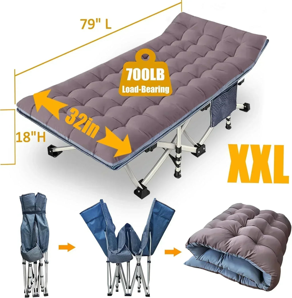 2-Pack Camping Cots with Mattress Comfortable Folding Bed Heavy Duty Baby Cot wourant
