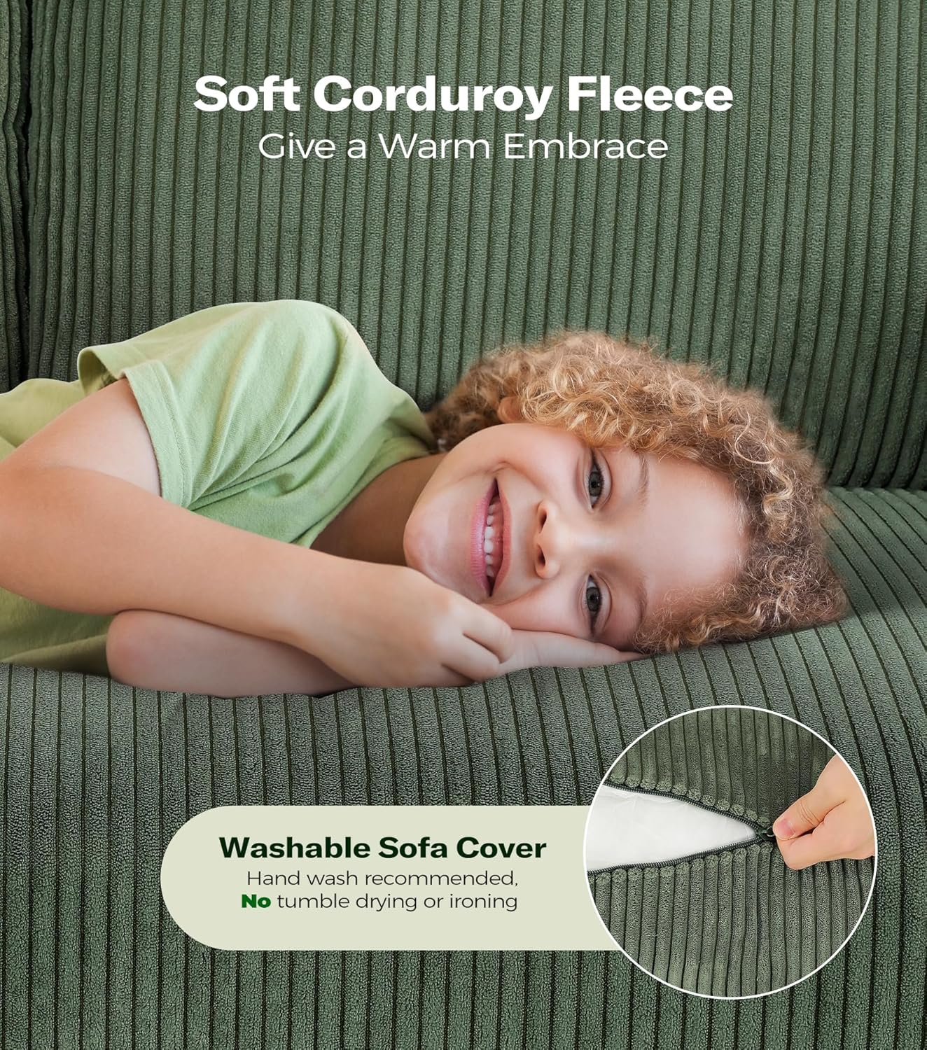 Loveseat Sofa 51" Love Seat Comfy Corduroy Small Loveseat Tool-Free Setup Couch wourant