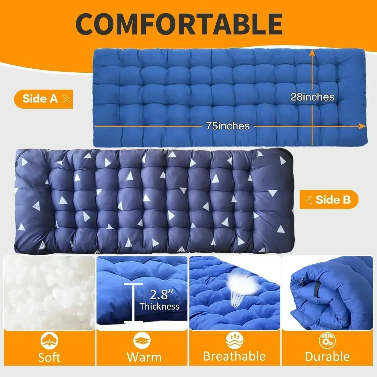 2-Pack Camping Cots with Mattress Comfortable Folding Bed Heavy Duty Baby Cot wourant