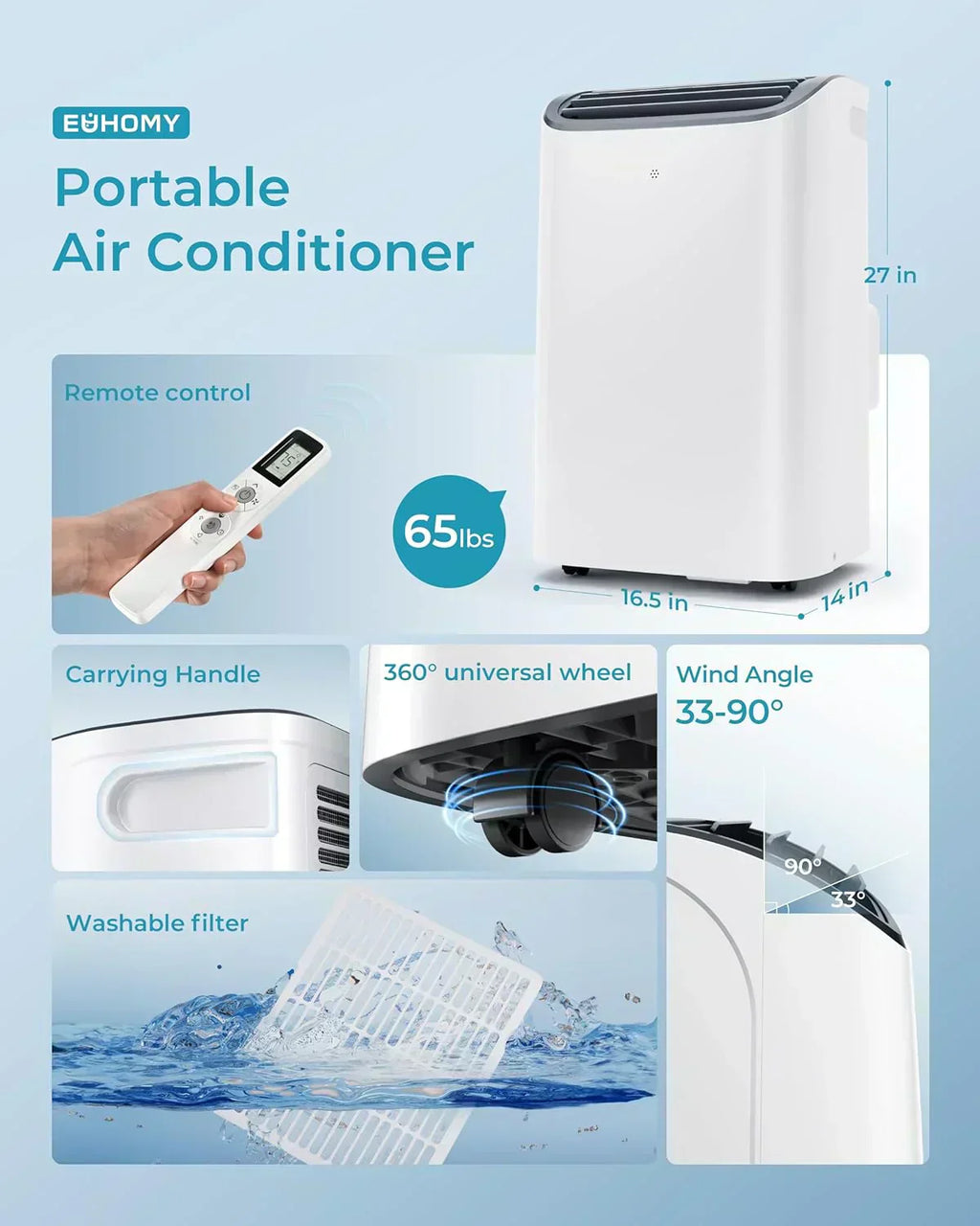 EUHOMY 8,000 BTU Portable Air Conditioners 4-in-1 Portable AC Unit Up to 350 Sq.Ft wourant