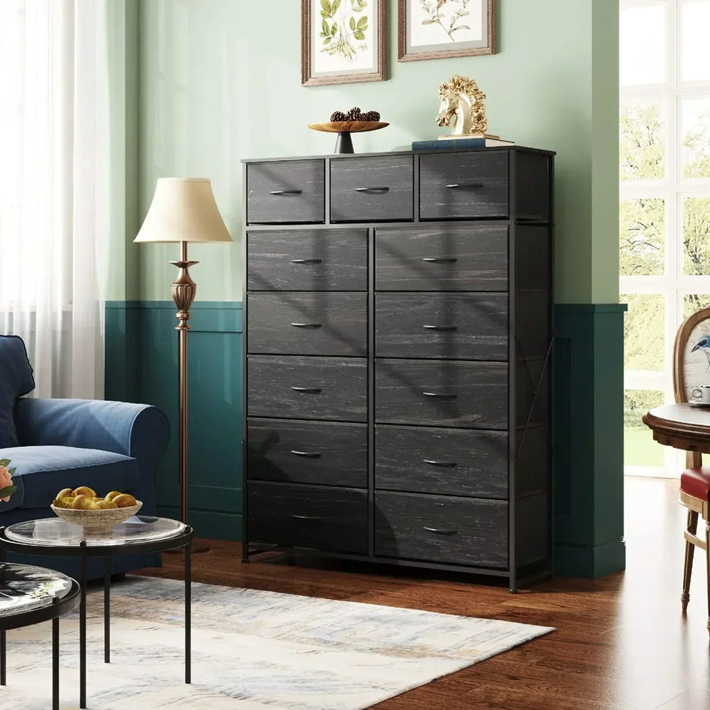 WLIVE Storage Organizer Unit with 13 Fabric Bins Storage Drawers Organizer with Steel Frame wourant