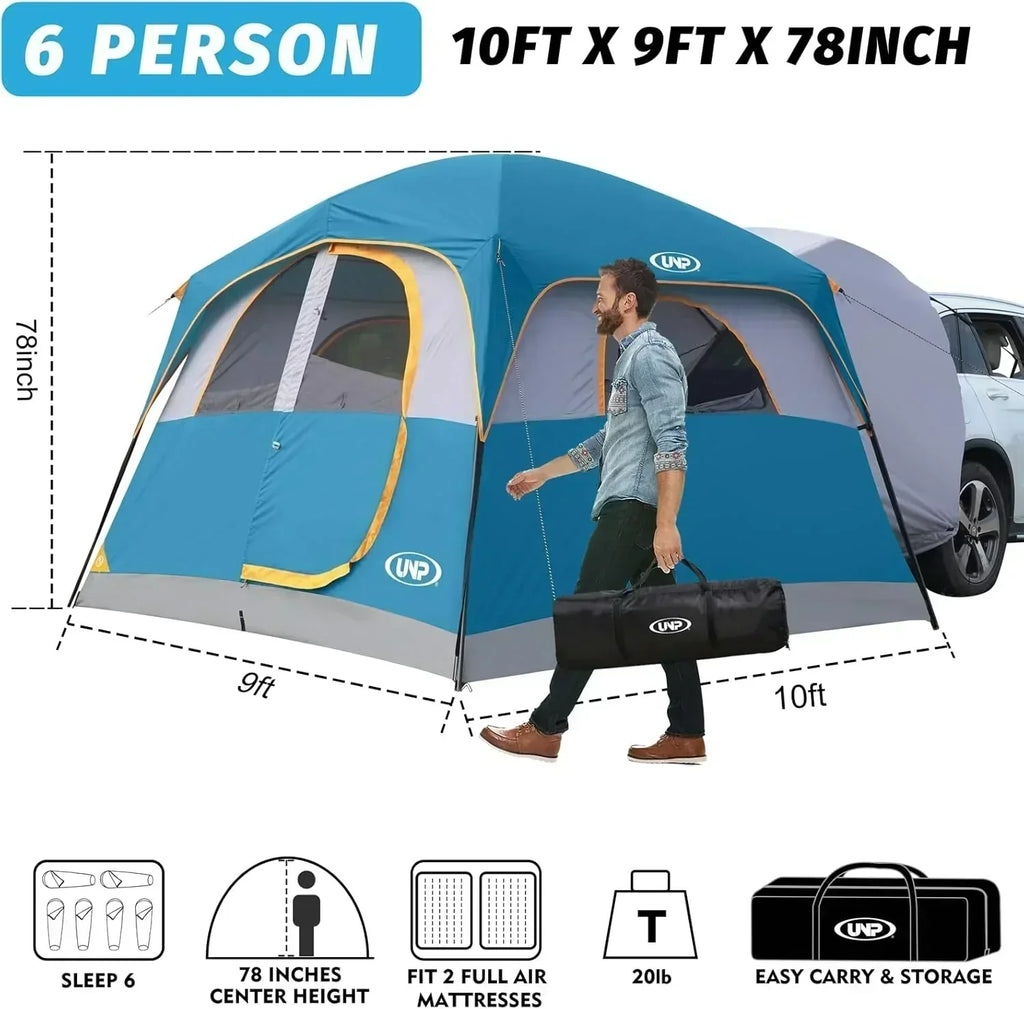SUV Tent for Camping 6-Person SUV Tailgate Tent - Easy Set Up with Rainfly wourant