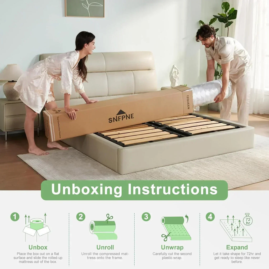 12-inch queen-size mattress medium-firm memory foam hybrid mattress with pocket springs wourant