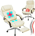 Massage Office Chair with Footrest 6 Point Vibration and Heating Home Office Desk Chair wourant