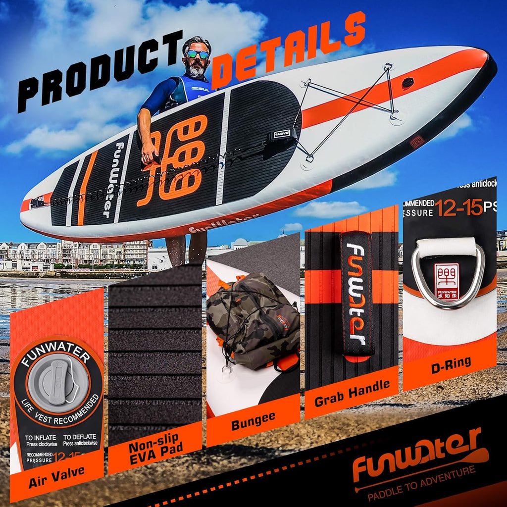 FunWater Stand Up Paddle Board Ultralight Inflatable Paddle Board with SUP Accessories wourant