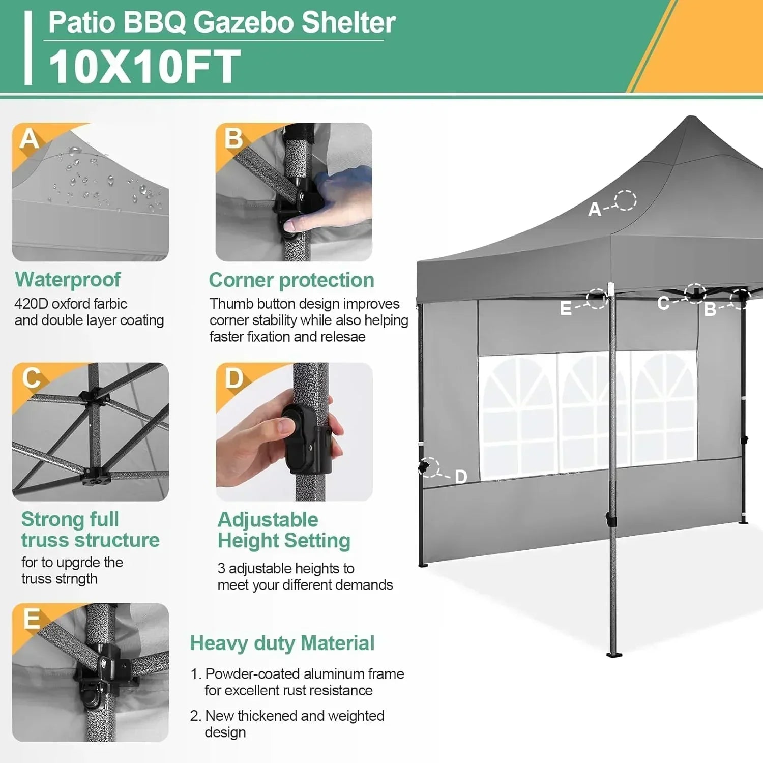 COBIZI 10x20 Heavy Duty Pop up Canopy Tent 6 sidewalls Commercial Canopy Wedding Party Tents wourant