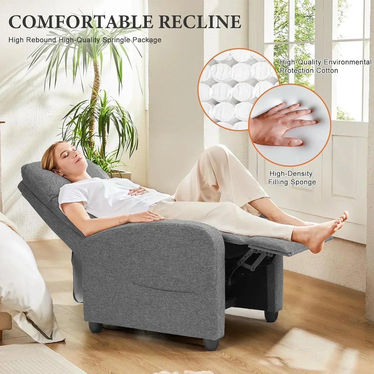 Sweetcrispy Massage Recliner Chair for Adults Adjustable Home Theater Seating wourant