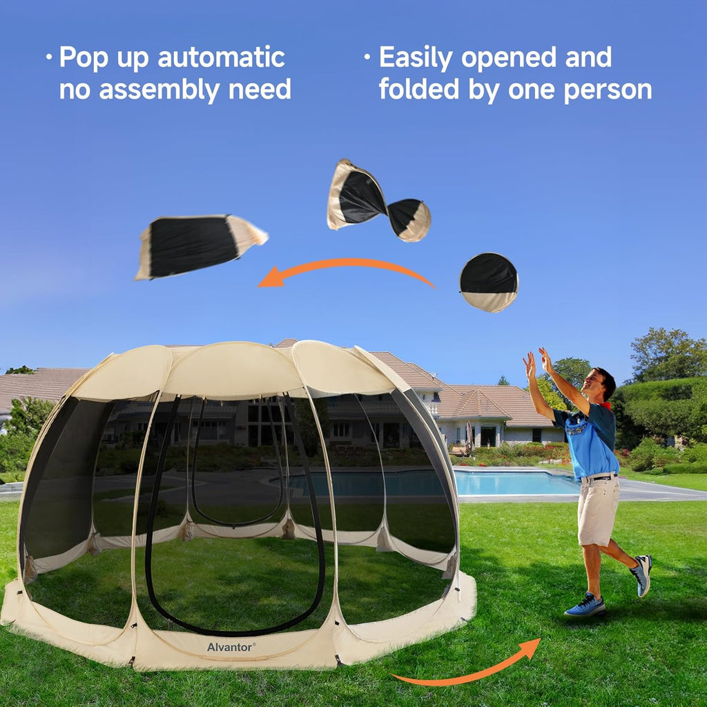 Alvantor Screen House Gazebo Pop Up Igloo Screened Canopy Tent with Mosquito Netting Sides wourant