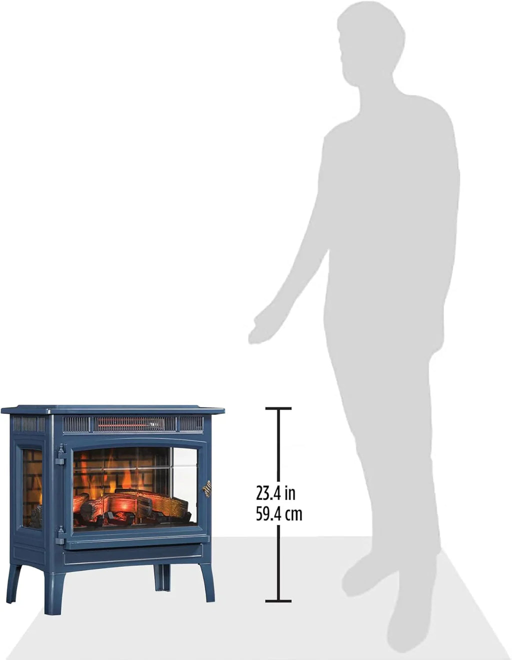 Freestanding Electric Fireplace Stove Heater with 3D Flame Effect for 1000 Sq. Ft wourant