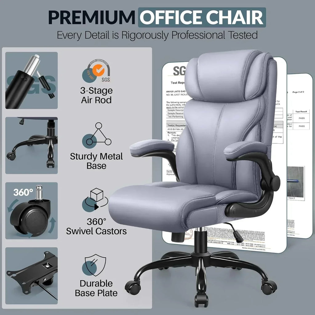 Office Chair Large High-Foot Computer Desk Chair Chair Lumbar Support Rotating Computer Chair wourant