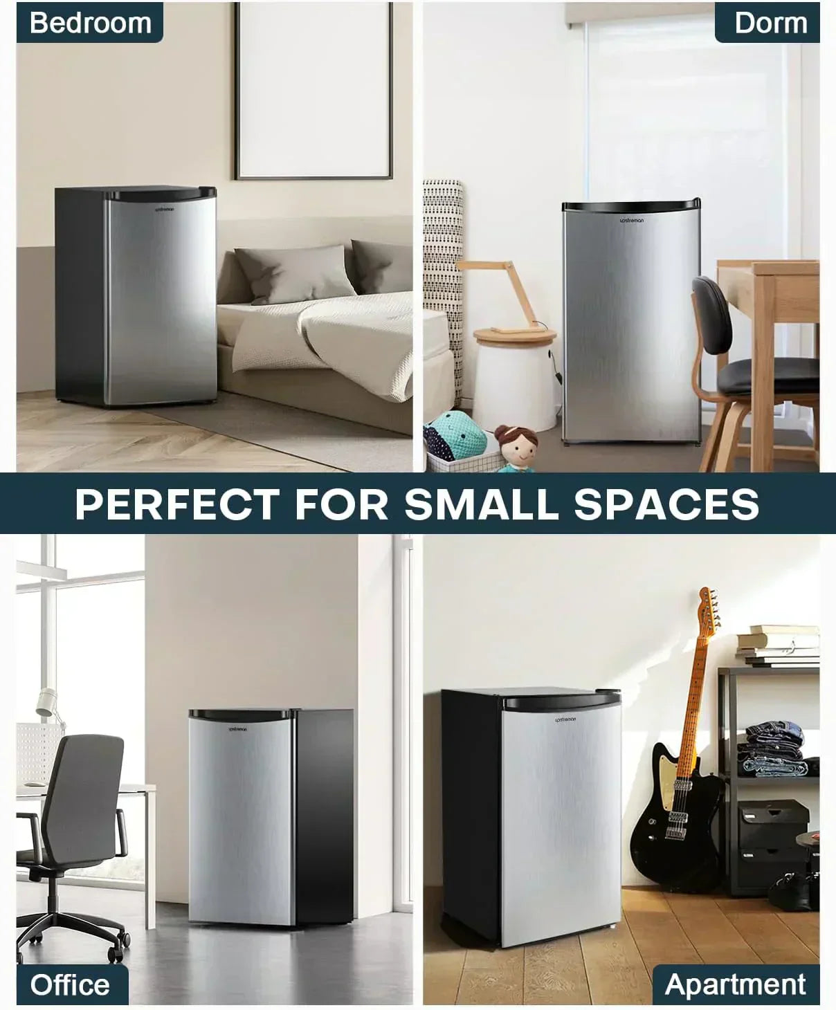 Upstreman 3.2 Cu.Ft Mini Fridge Freezer Single Door Fridge Dorm Fridge Adjustable Thermostat wourant