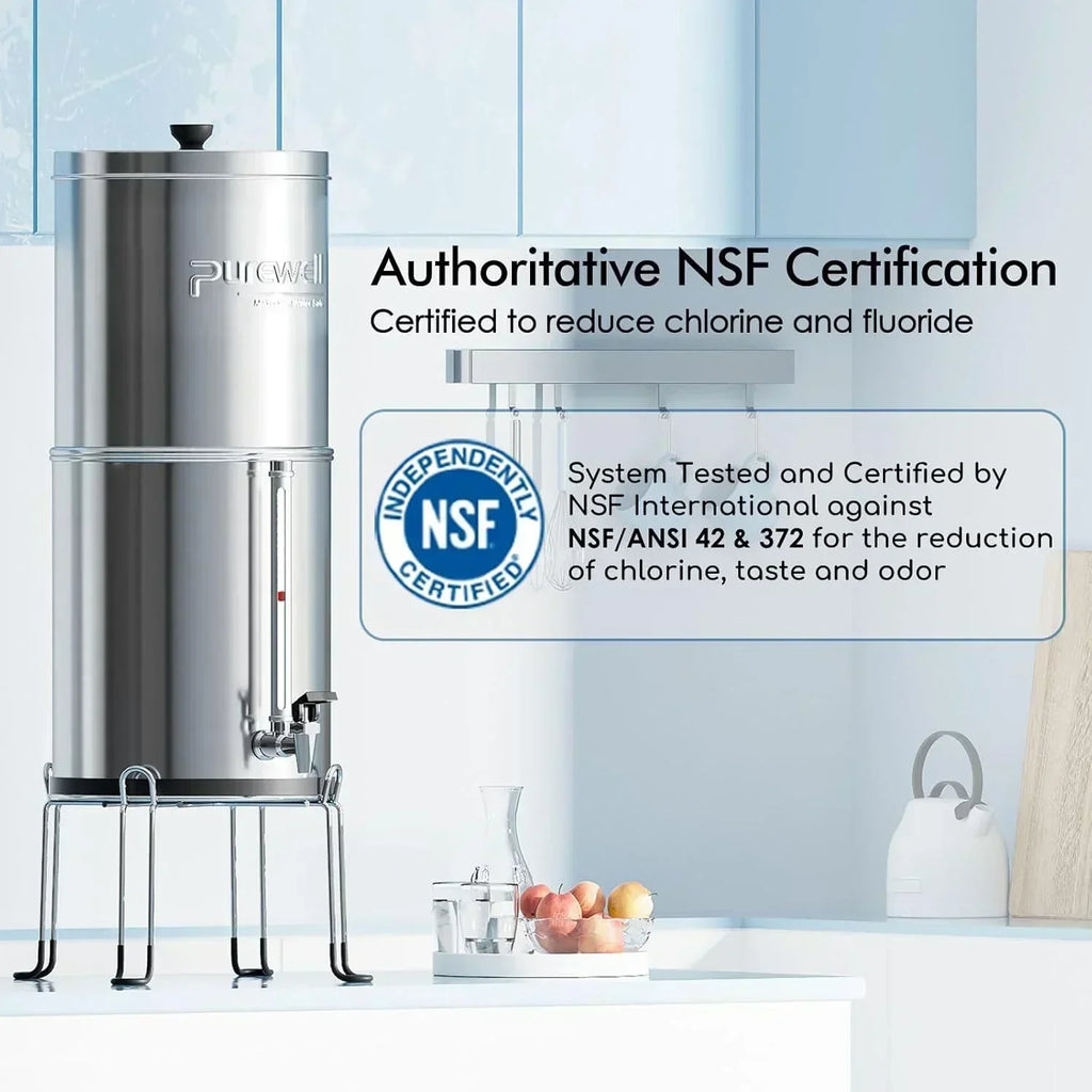 Purewell three-stage 0.01μm ultrafiltration gravity water filtration system 304 wourant