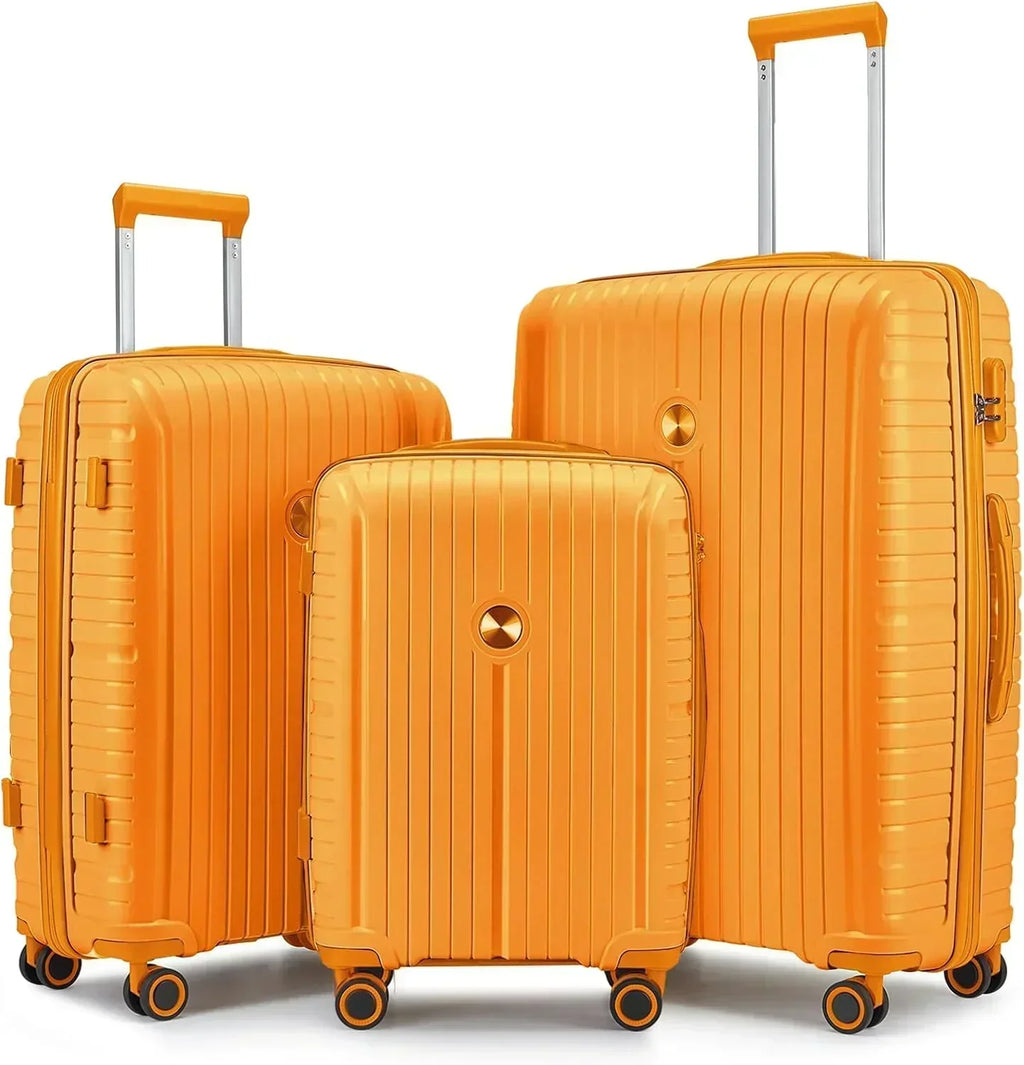 5-piece PP hardshell lightweight travel carry-on luggage set with dual spinner wheels wourant