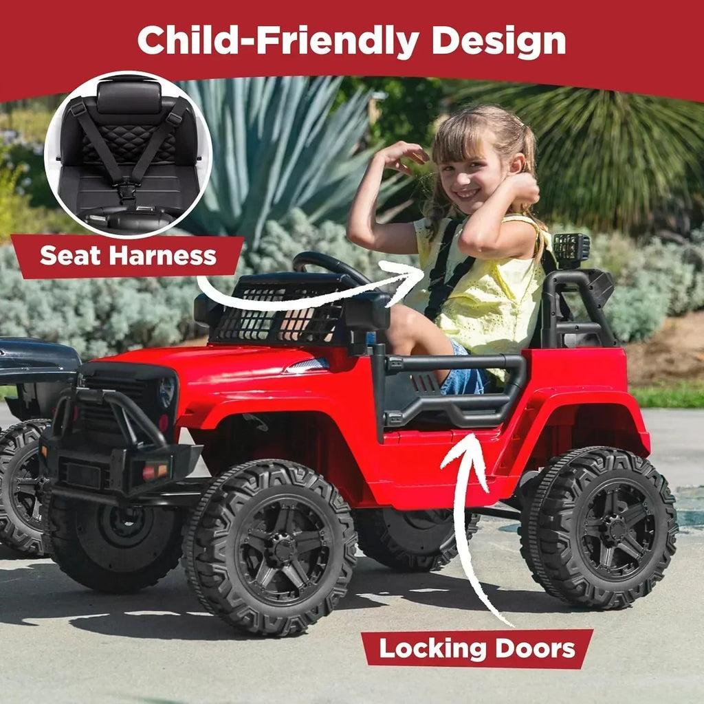 Best Choice Products 12V Kids Ride-On Truck Car with Spring Suspension and LED Lights wourant