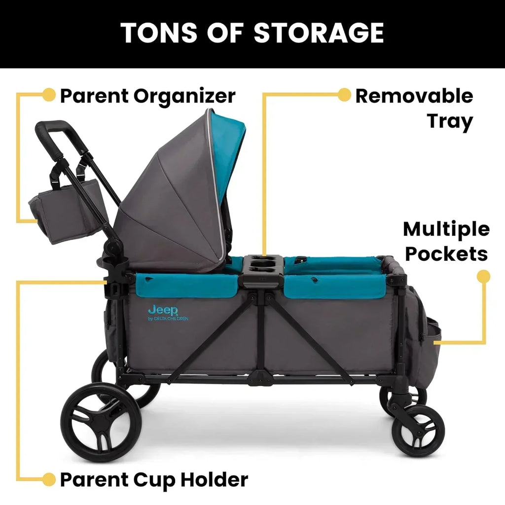 Jeep Sport All-Terrain Stroller Wagon by Delta Children Includes Canopy Parent Organizer wourant