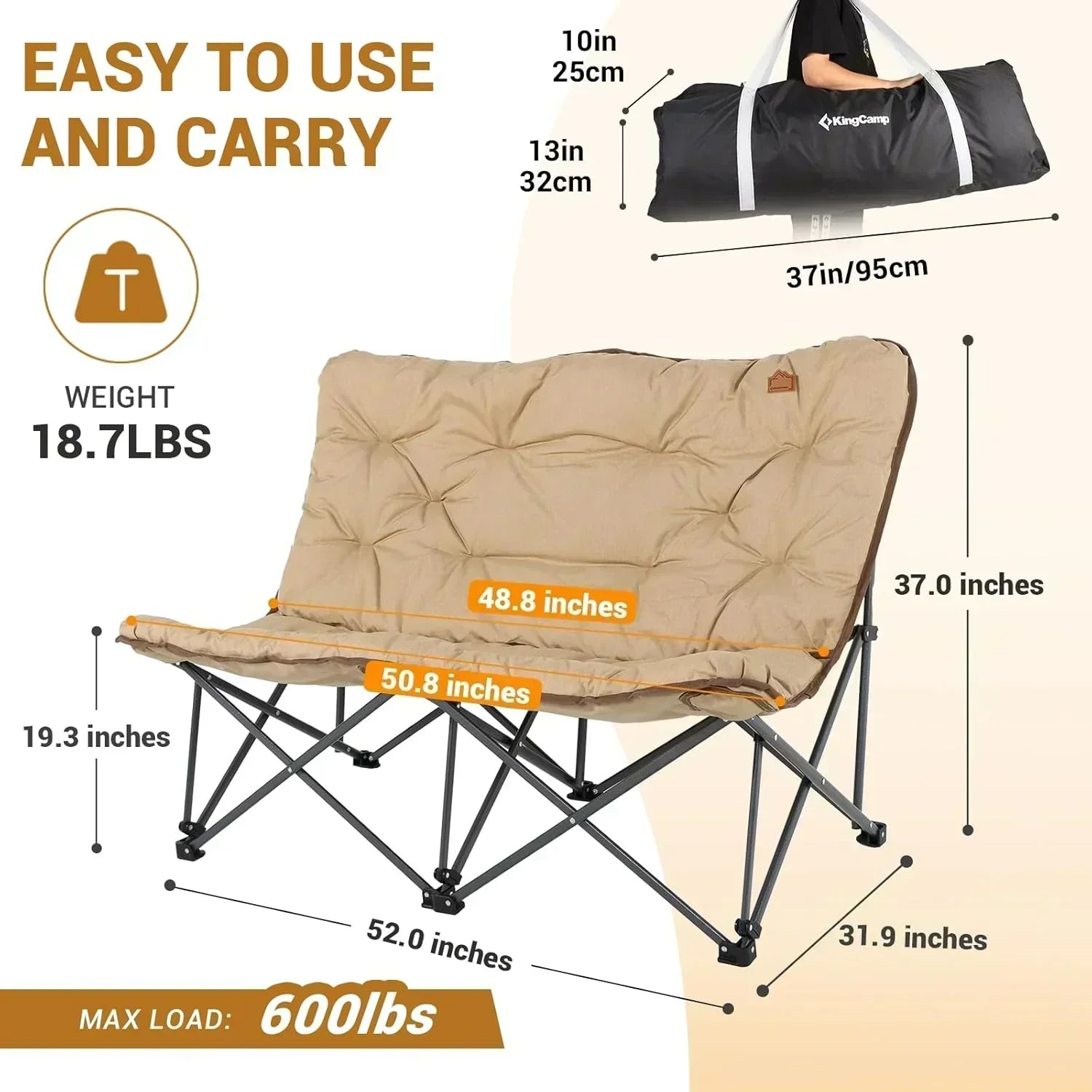 Butterfly chair extra large thick comfortable camping chair portable folding chair heavy duty seat wourant