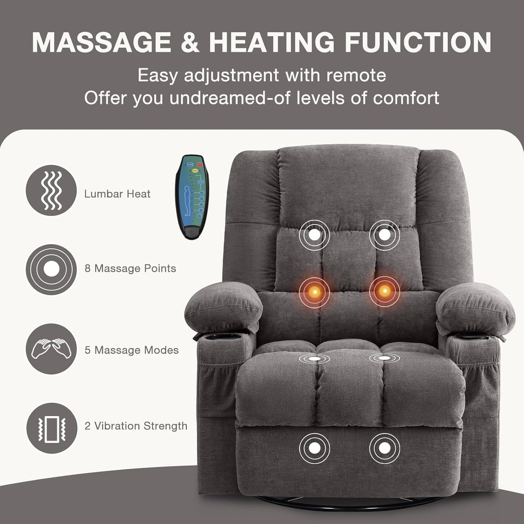 Massage rotating rocking lounge chair with vibration massage and calorie metering functions wourant