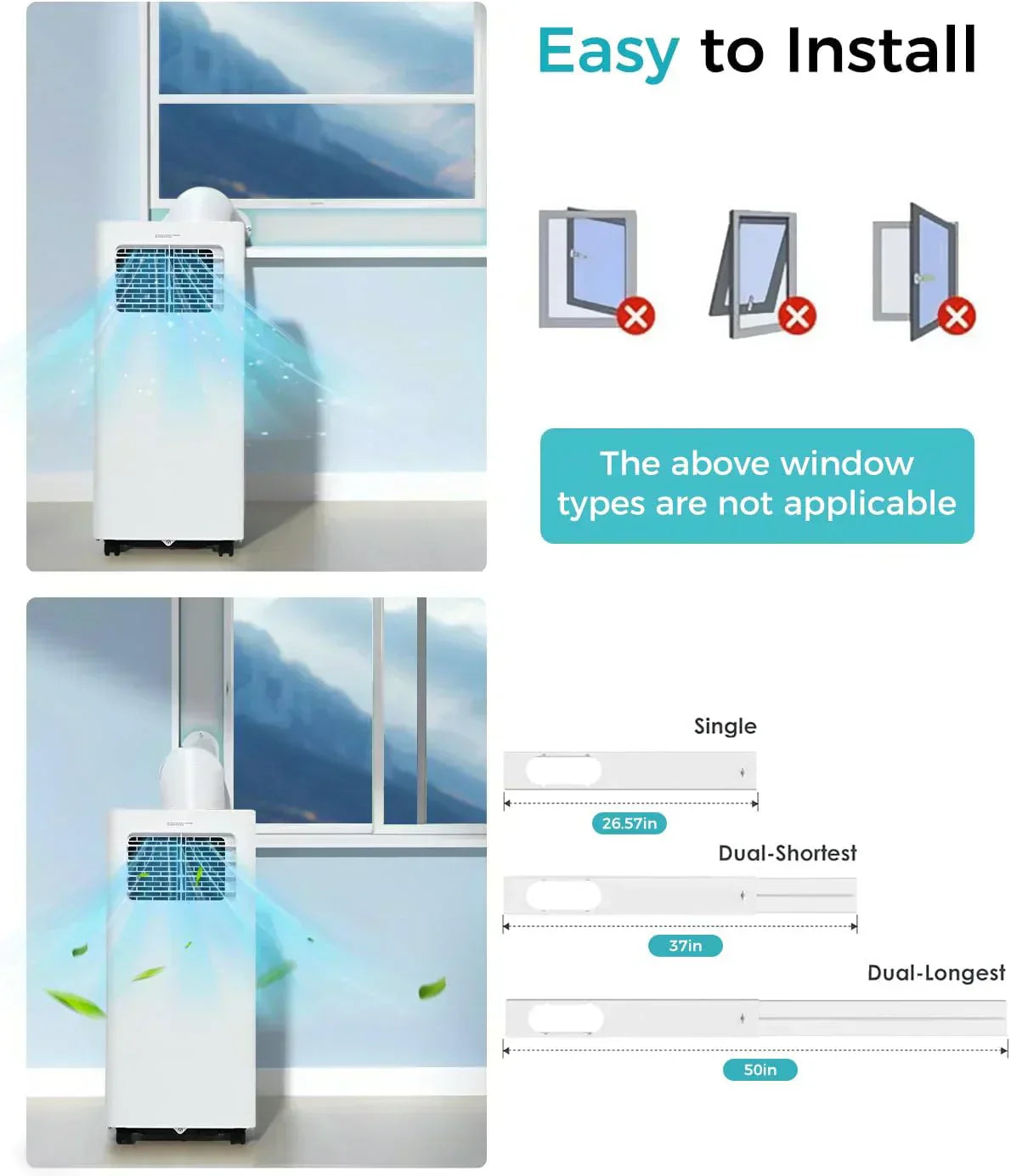 8,000 BTU Portable Air Conditioner 3-in-1 AC Unit with Remote Control Ultra-Quiet Cooling for Rooms wourant
