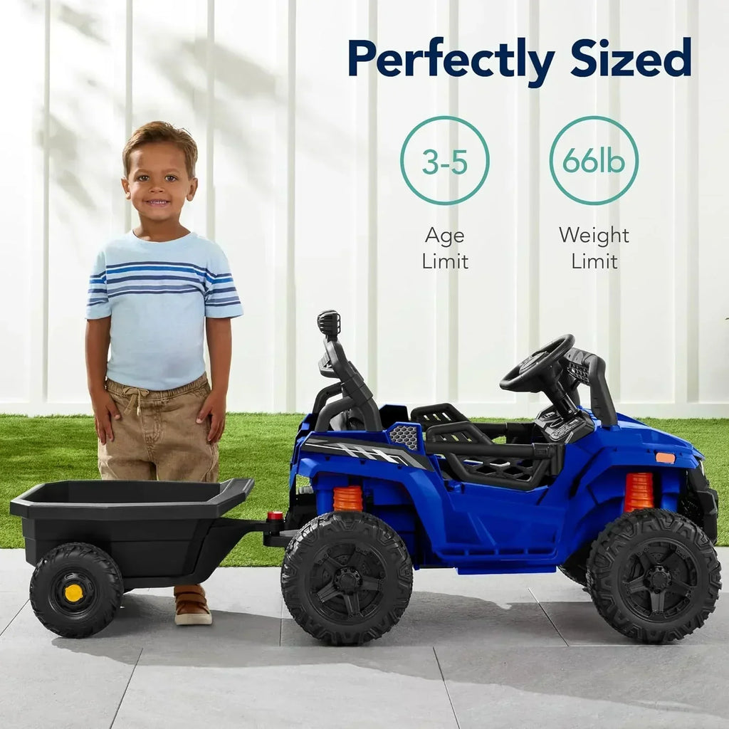 Children's black UTV electric children's car wourant