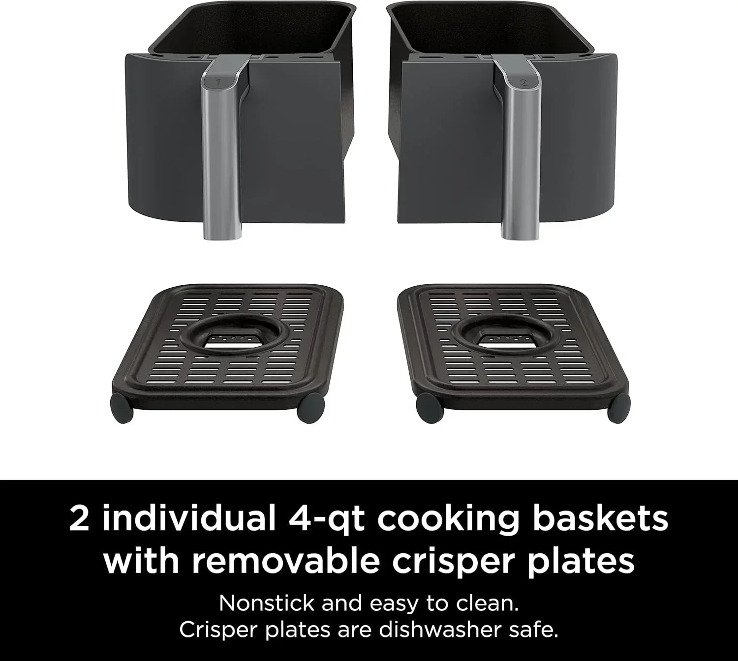 Ninja Foodi 6-in-1 FlexBasket Air Fryer with 7 QT MegaZone Basket Divider for Large Proteins wourant