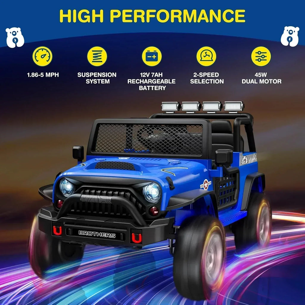 L8 Ride On Car 2 Seater 12V Kids Electric Car Remote Control 4-Wheel Suspension Bluetooth Speaker wourant
