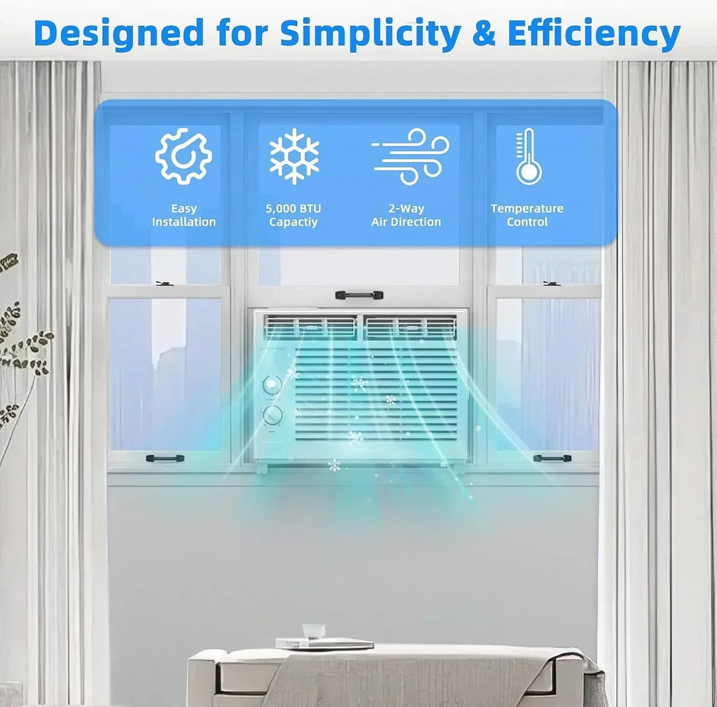 Antarctic Star 12,000 BTU U-Shaped Window Air Conditioner Unit Cools up to 550 Sq.Ft. with 6 Modes wourant