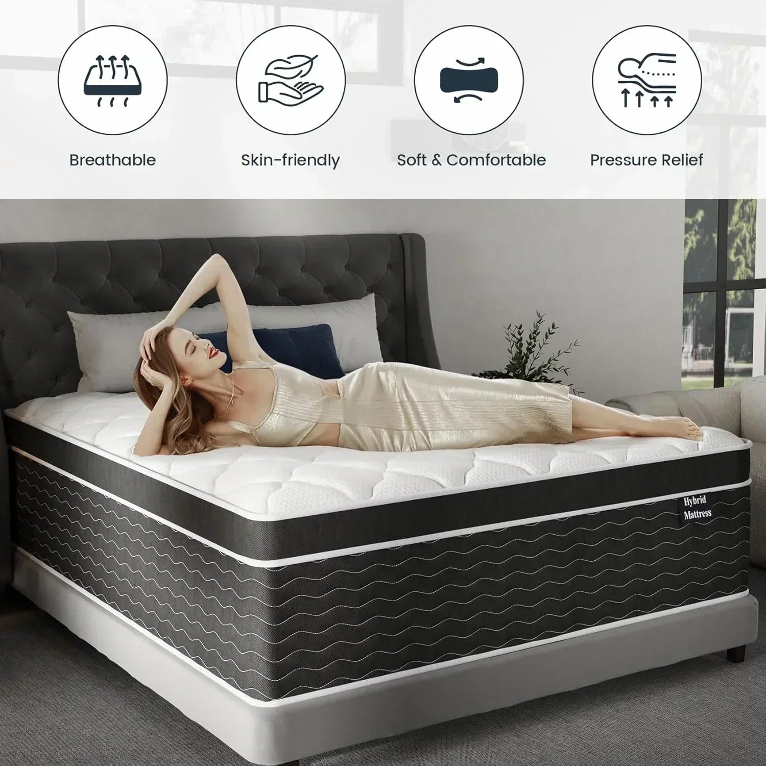 Full Size Mattress 10 Inch Full Size Mattress in a Box Medium Plush Hybrid Mattress wourant
