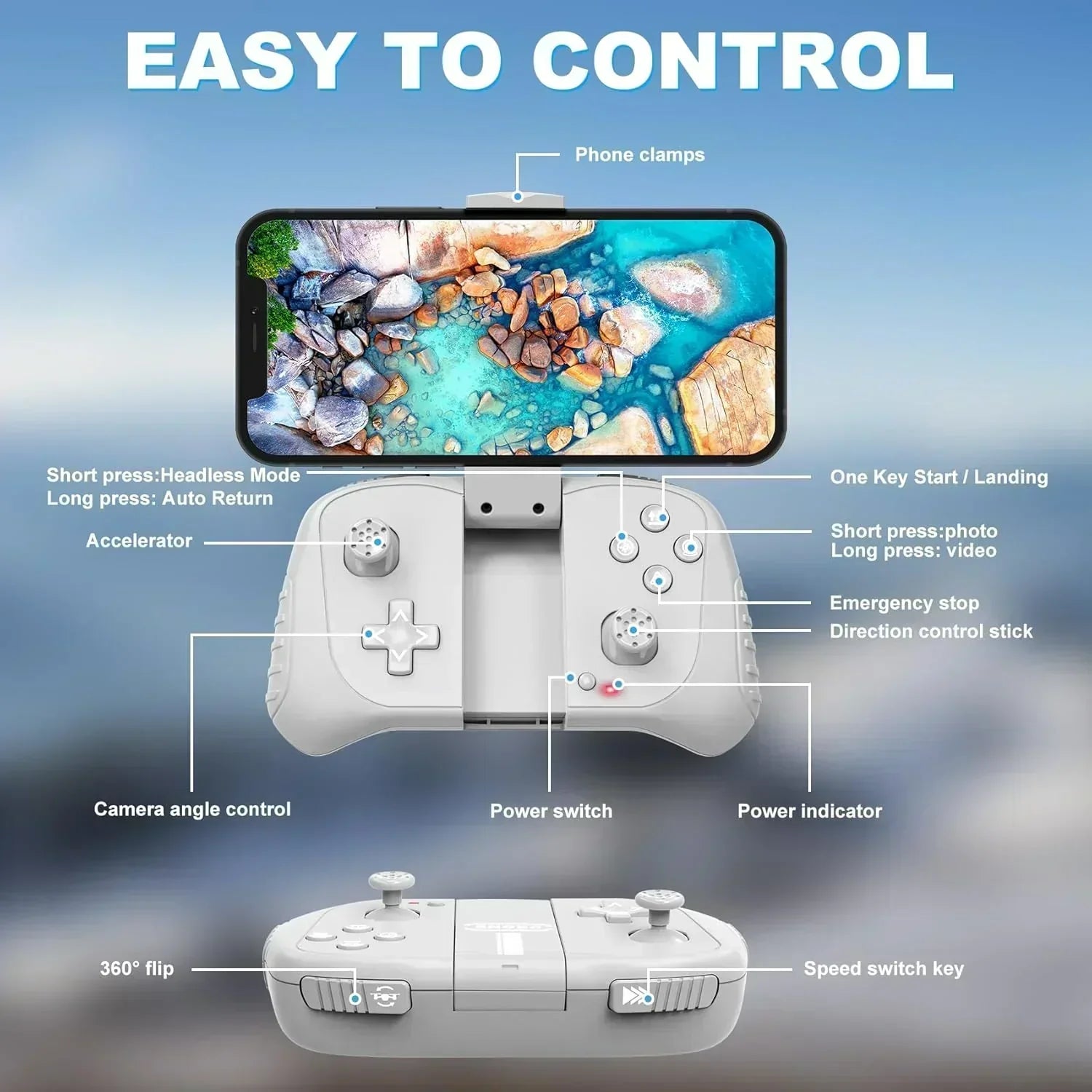 2K HD FPV Drone for Adults with Camera Altitude Hold Foldable and Portable wourant