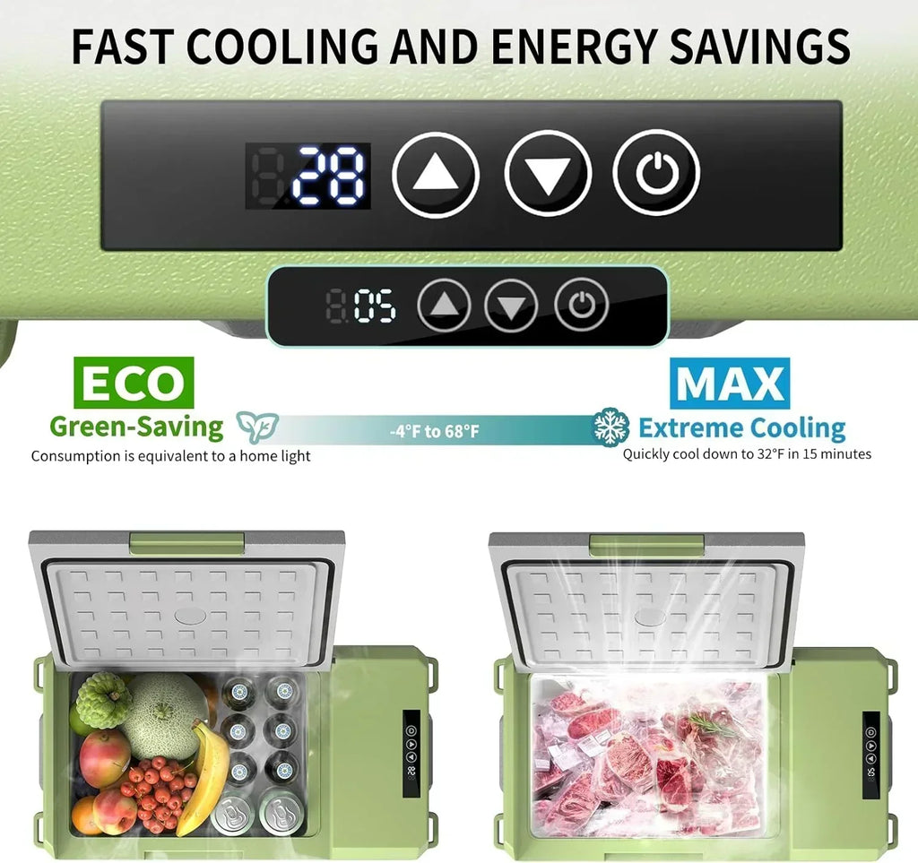 12V Car Refrigerator 17 Quart Portable Freezer 12 Car Fridge -4F~68F Compressor Electric Cooler wourant