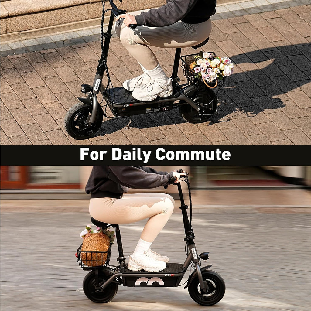 iScooter electric scooter with seat 28/19/15.6 mph top speed dual suspension scooter wourant
